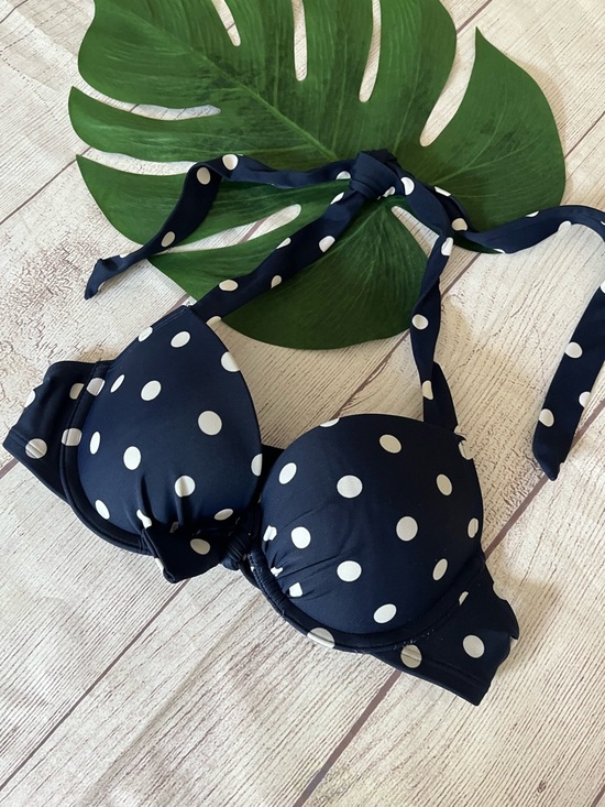 aerie Other - Aerie Brooke navy blue polka dot bikini top